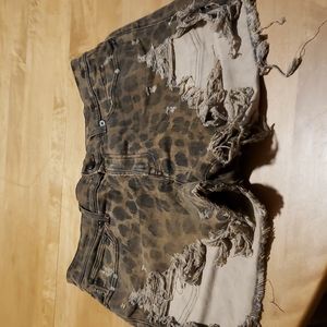 R13 Shredded slouch shorts